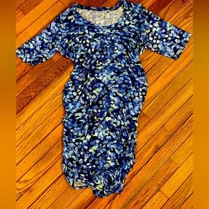 Motherhood Maternity Blue Sheath Dress with Raglan Sleeves XL